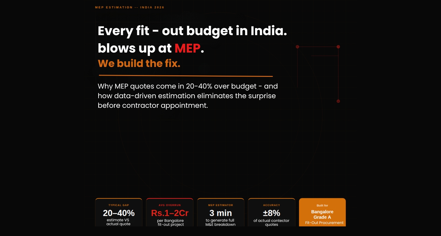 MEP Estimation for Office Fit-Out in India: Why Legacy Percentage Formulas Fail Modern GCCs